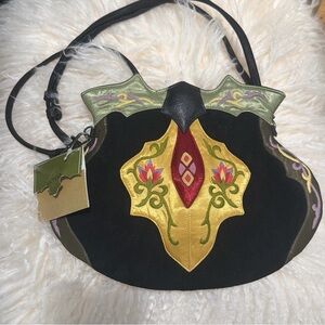 NEW Oovoo Silk & Suede Bag